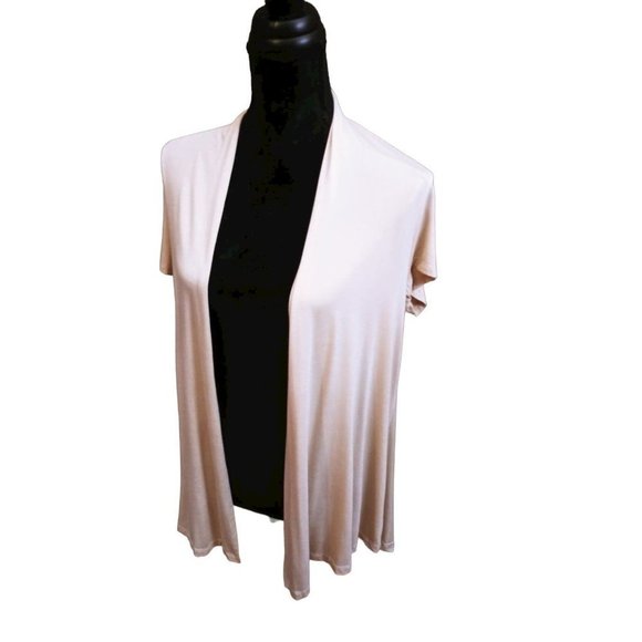 Renee C Extra Soft Natural Bamboo Short Sleeve Open Front Cardigan SIZE M NWT - Picture 3 of 10